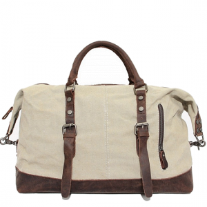 TP2 WAX VampTraveler™ Waxed Sac de Voyage Bagage à Main Weekender Sac à Bandoulière. Toile avec cuir naturel. 4 Couleurs